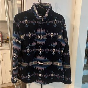 Chaps Multicolor jacket Geometric Fleece Pullover fleece Navajo pockets sz M